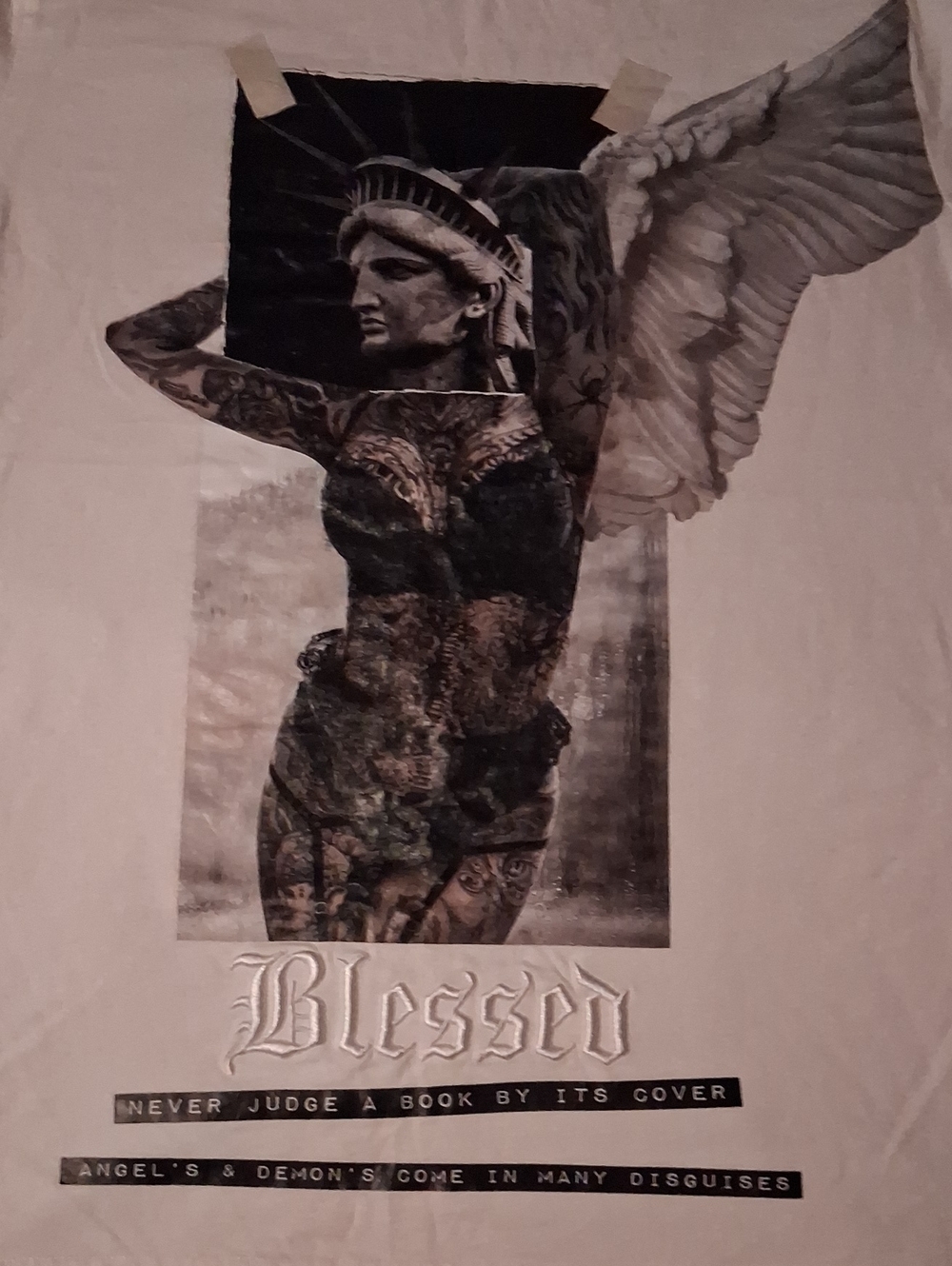 Blessed Graphic Men’s Tee - White with Black Print New Never Worn